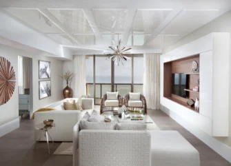 Neutral Living Room Design in a Miami, Florida Condo