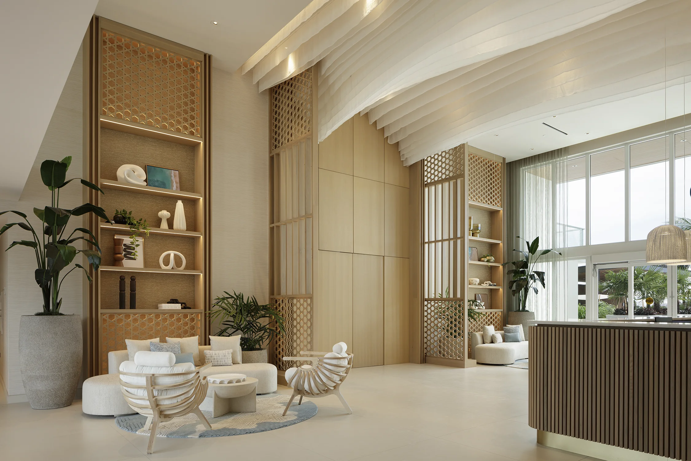 Stunning Foyer Design for Residential Luxury Development in Florida by Commercial Interior Designers