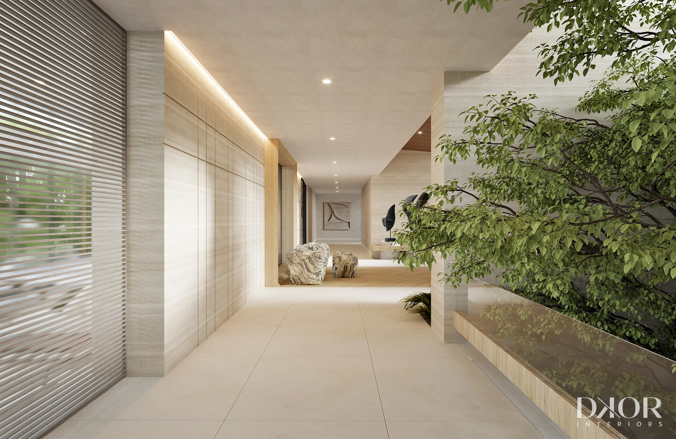 Entry Hallway Design in Punta Cana Home by Miami Interior Designers