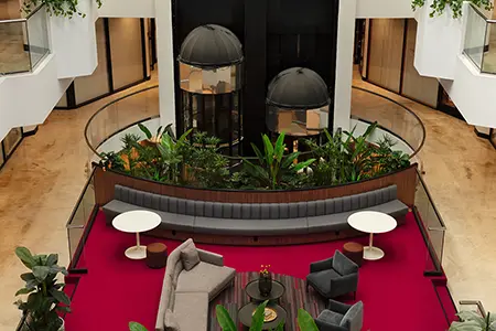 Office Building Space with Lounge Area near Elevators
