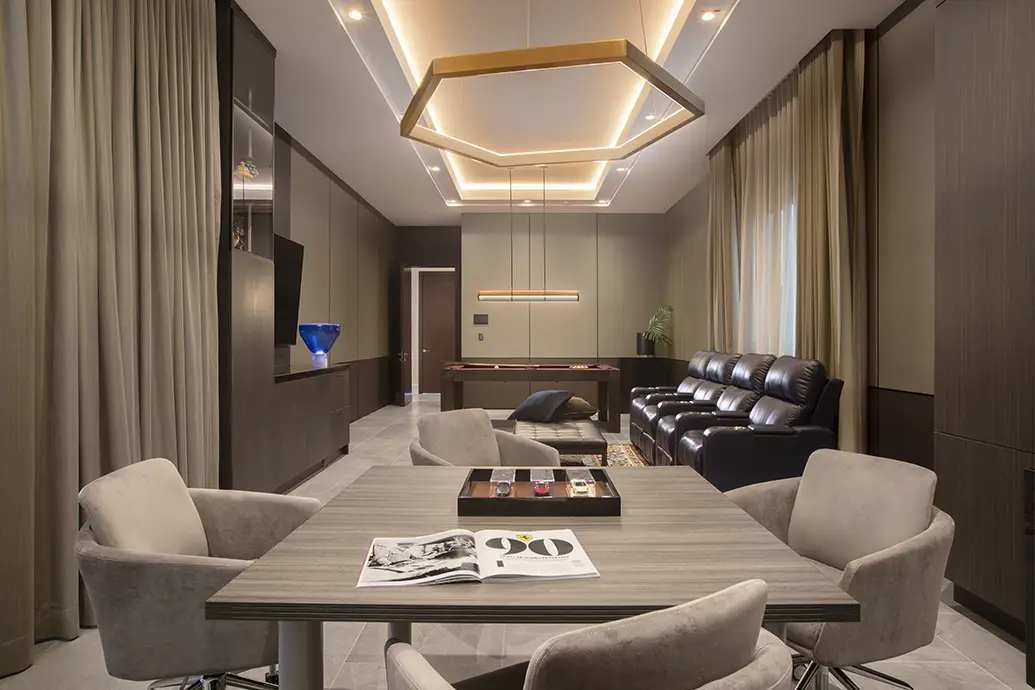 Multipurpose Room Idea with Game room and Home Theather