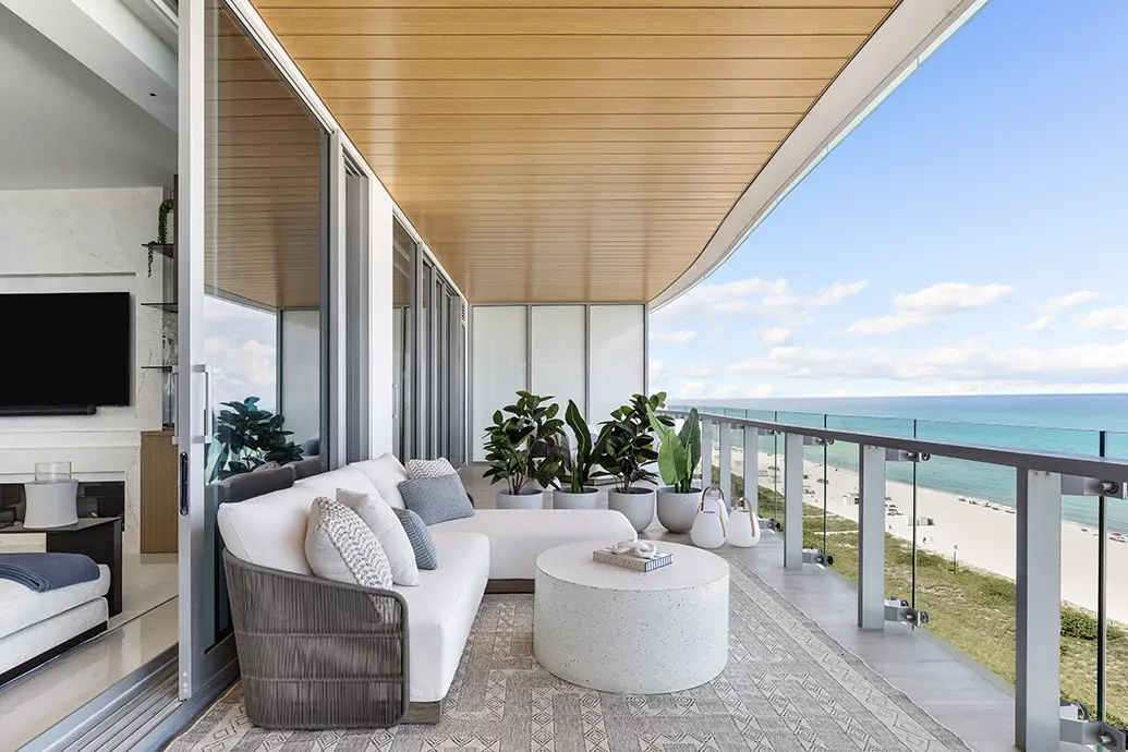 Balcony Views of a Oceanfront Luxury Condo in Miami Beach