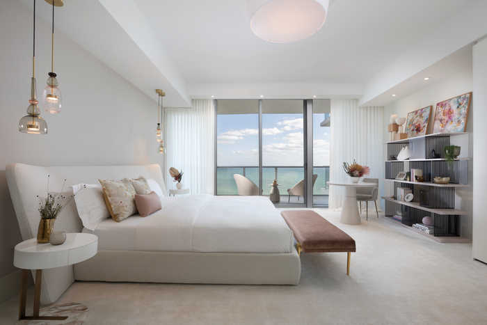 Beachfront condo interior by DKOR Interiors at Auberge Beach Residences, Fort Lauderdale
