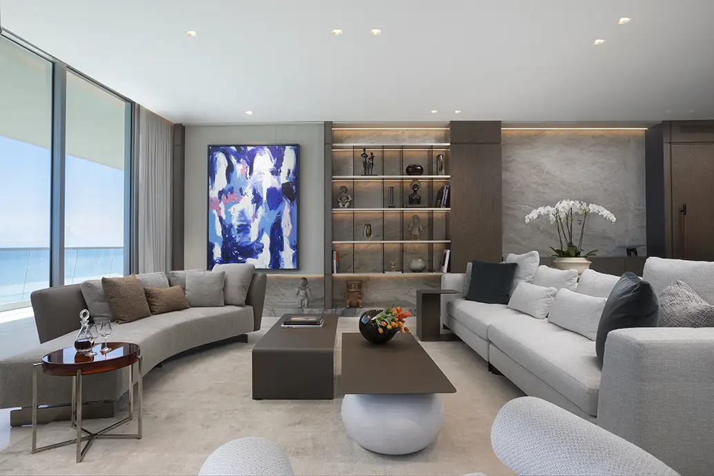 Miami high-end interior design showcasing different materials