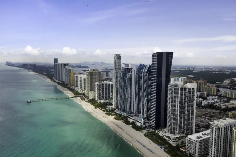 View of Sunny Isles Building Shoreline Beach