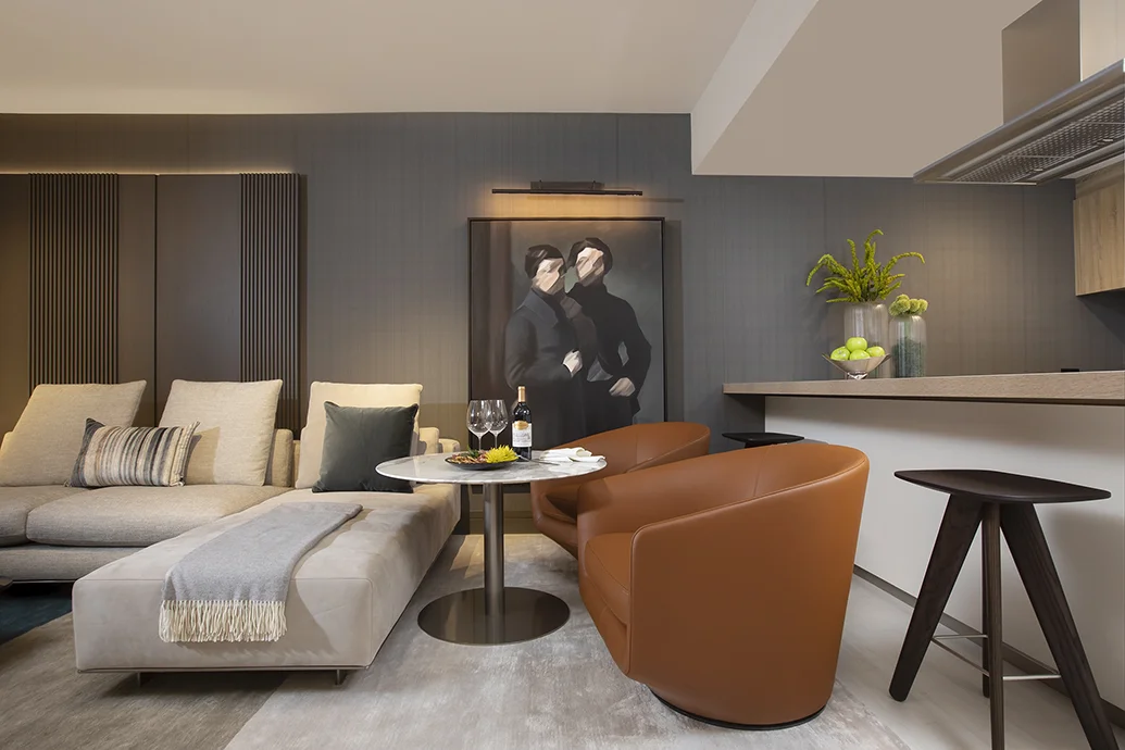 Kitchen Decor in a Brickell Apartment with Wallpaper