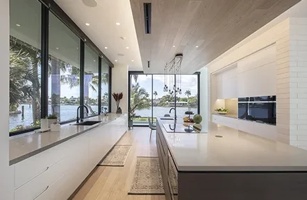 Florida waterfront Home with Dream Kitchen with Watefront Views