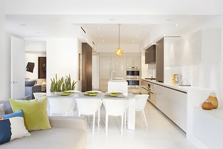 White Kitchen Design in a Home Renovation in Miami, Florida