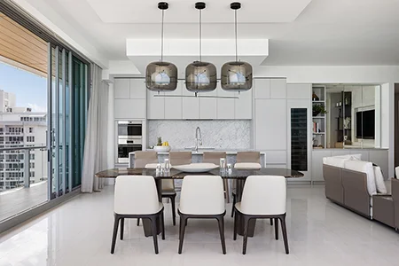 Kitchen Extension with Home Bar Design in a 57 Ocean Miami Beach Condo