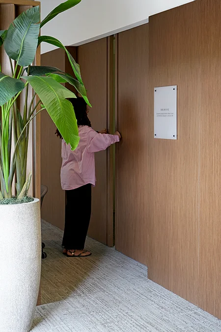 Sliding doors for the conference room in an interior design office