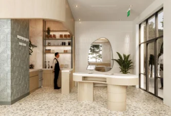 Front desk and dining area design for a Fort Lauderdale restaurant
