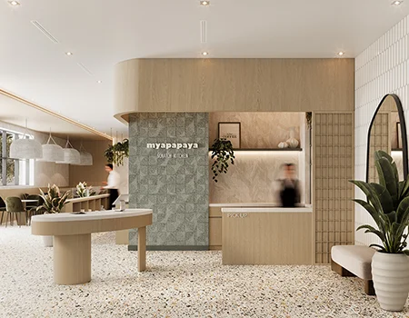 Fort Lauderdale Restaurant Interior Design with a Stylish Front Desk