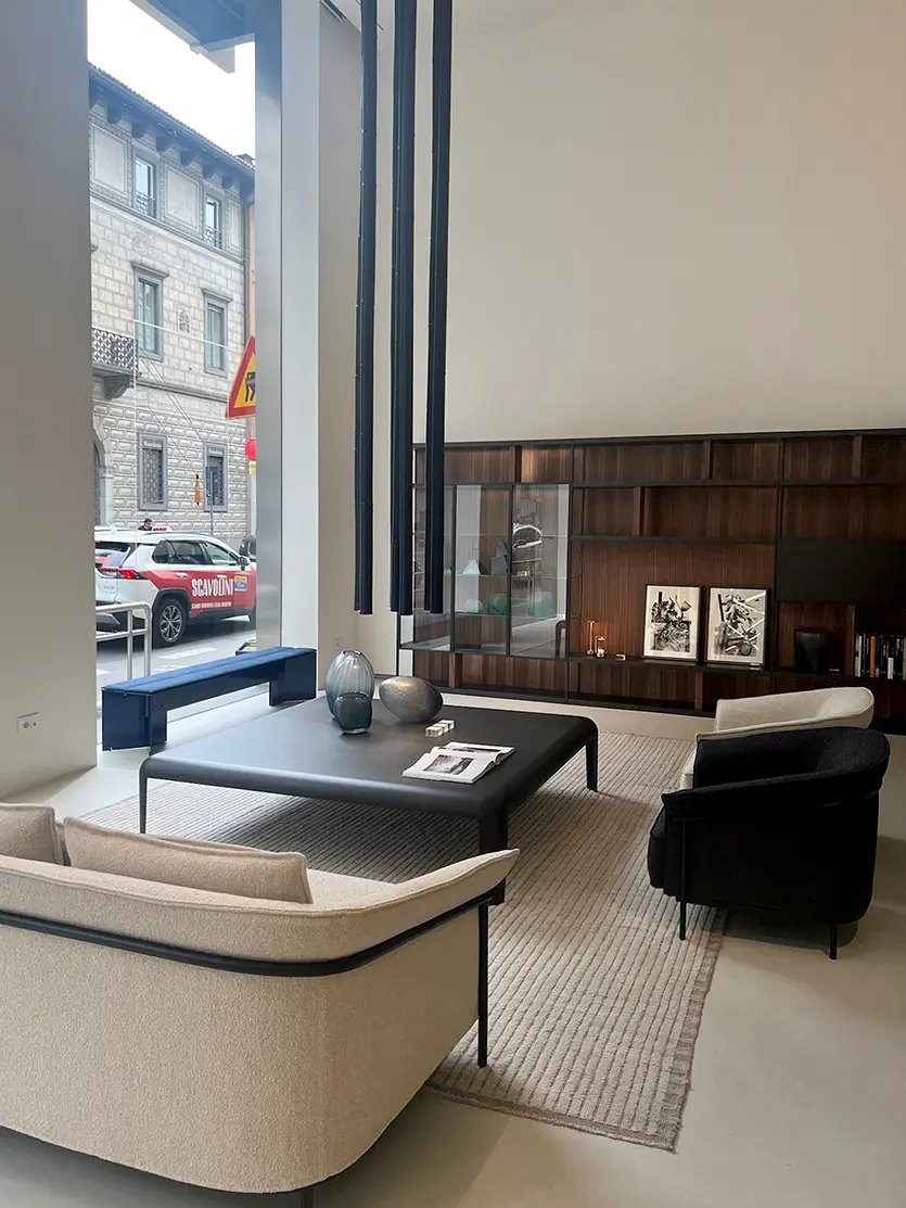 Light Fixtures Over a Coffee Table by Lema at Salone del Mobile 2024