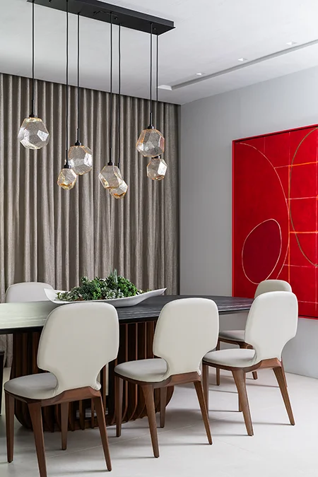 Dining room design of Bay Harbor Island home in Miami after renovation by DKOR Interiors