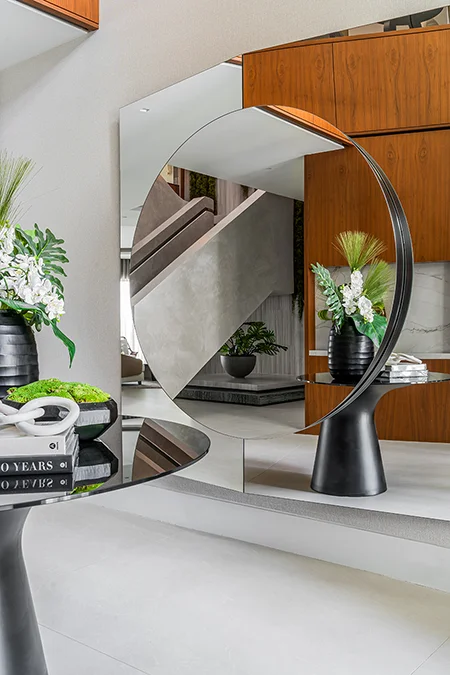 Entry foyer design of Bay Harbor Island home in Miami after renovation by DKOR Interiors