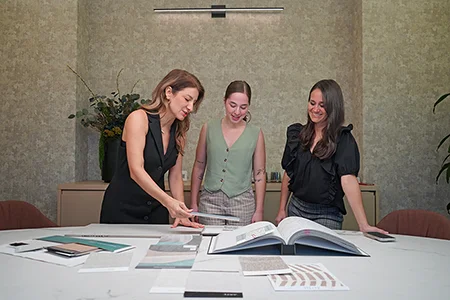 Miami interior designer selecting materials for luxury home interiors