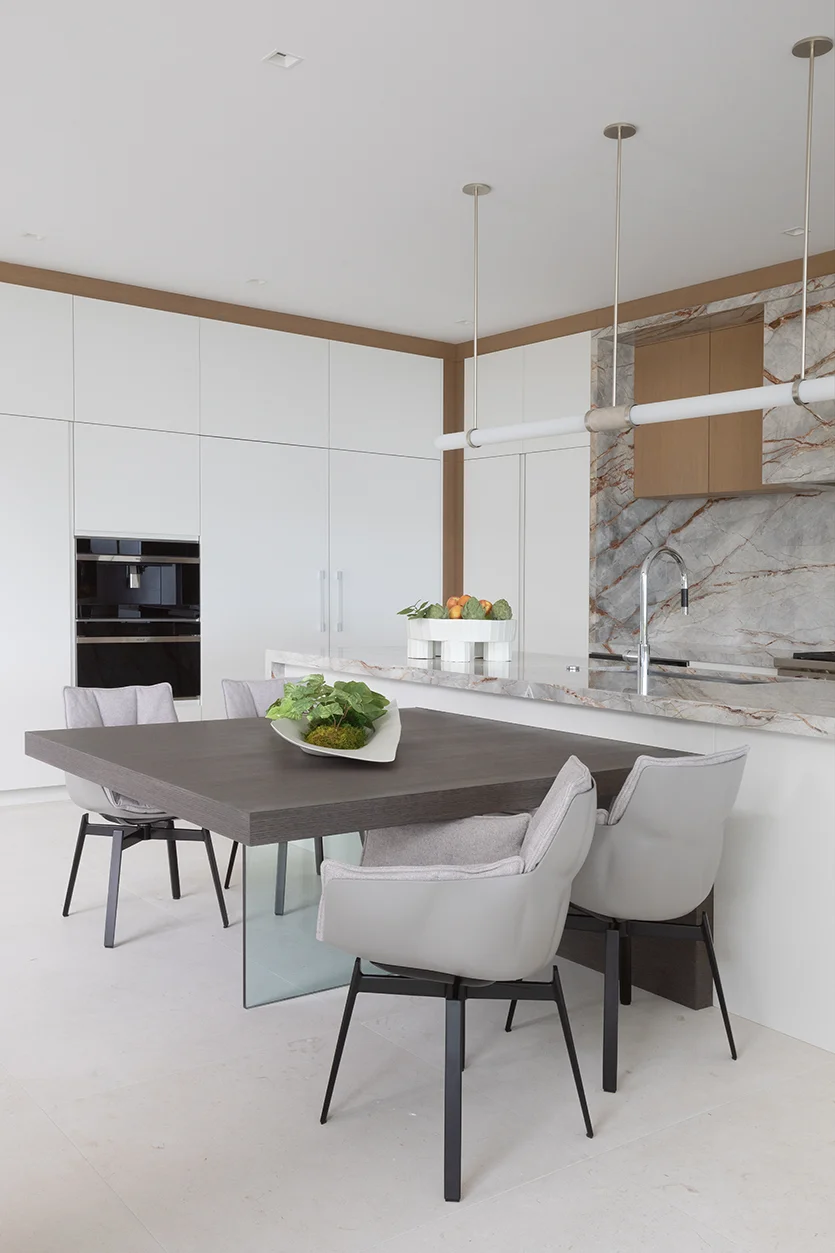 Kitchen interiors for oceanfront Hillsboro Beach home by Miami designers