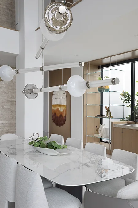 Hillsboro Beach oceanfront home dining room designed by Miami residential designers