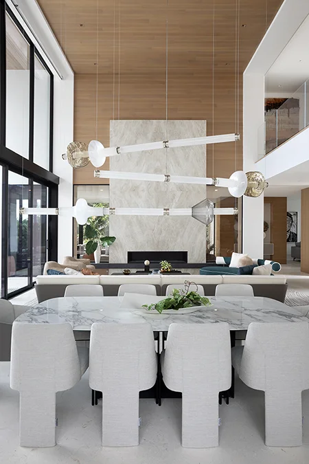 Hillsboro Beach oceanfront home dining room designed by Miami residential designers