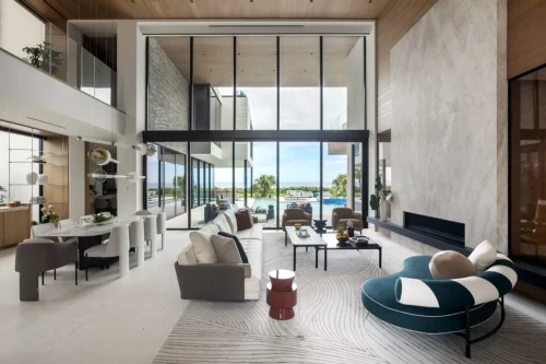 Master bedroom design in Hillsboro Beach beachfront home by Miami firm