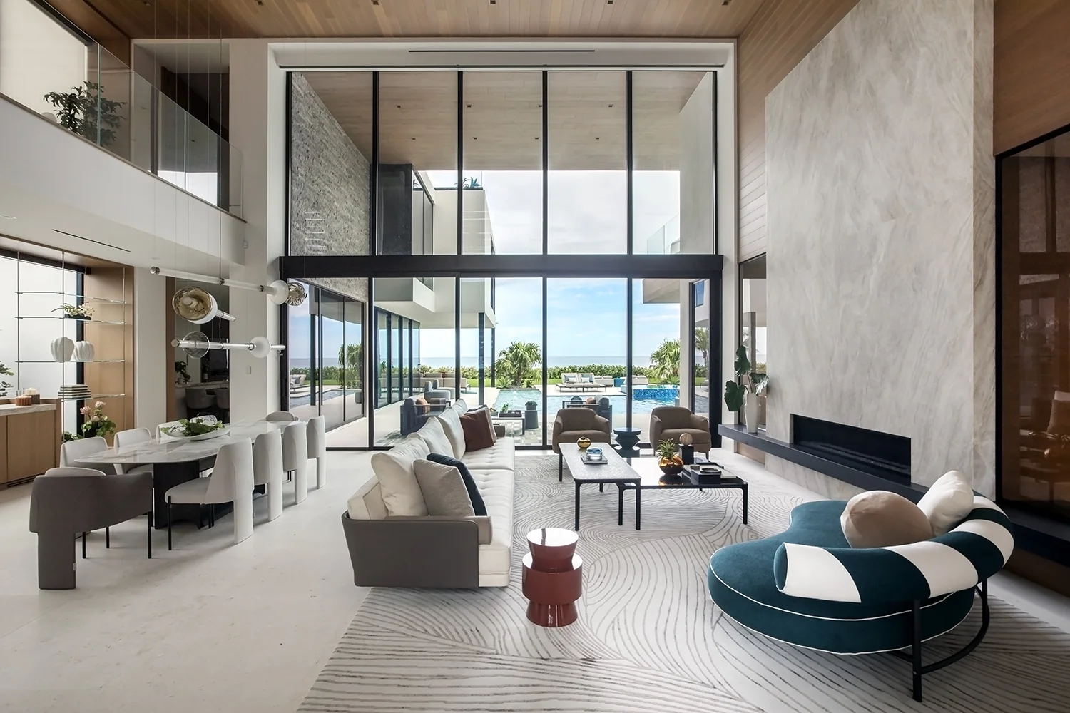 Master bedroom design in Hillsboro Beach beachfront home by Miami firm