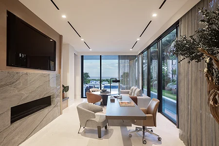 Hillsboro Beach oceanfront home office space designed by Miami designers