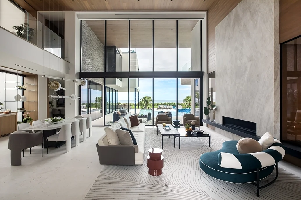 Oceanfront Hillsboro Beach home with high ceilings designed by Miami residential firm