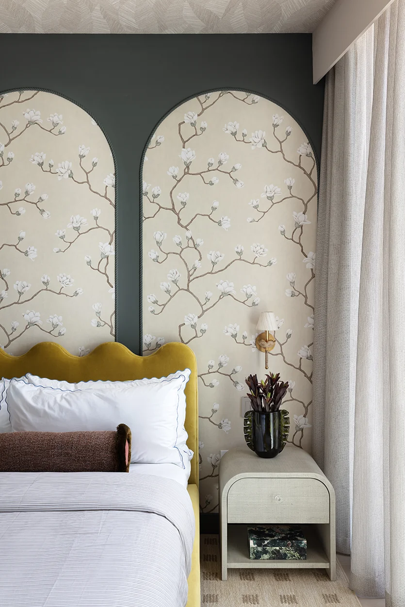 Interior design magazine feature of Fort Lauderdale designers’ bedroom at Pier Sixty Six residence