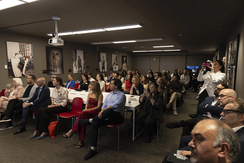 Interior design professionals attending a panel at Istituto Marangoni in Miami