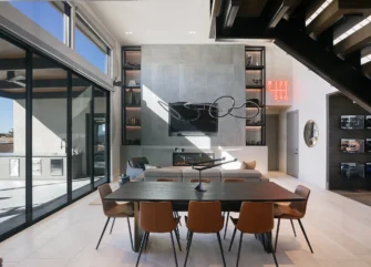 Contemporary interior design in a racetrack home in Nevada