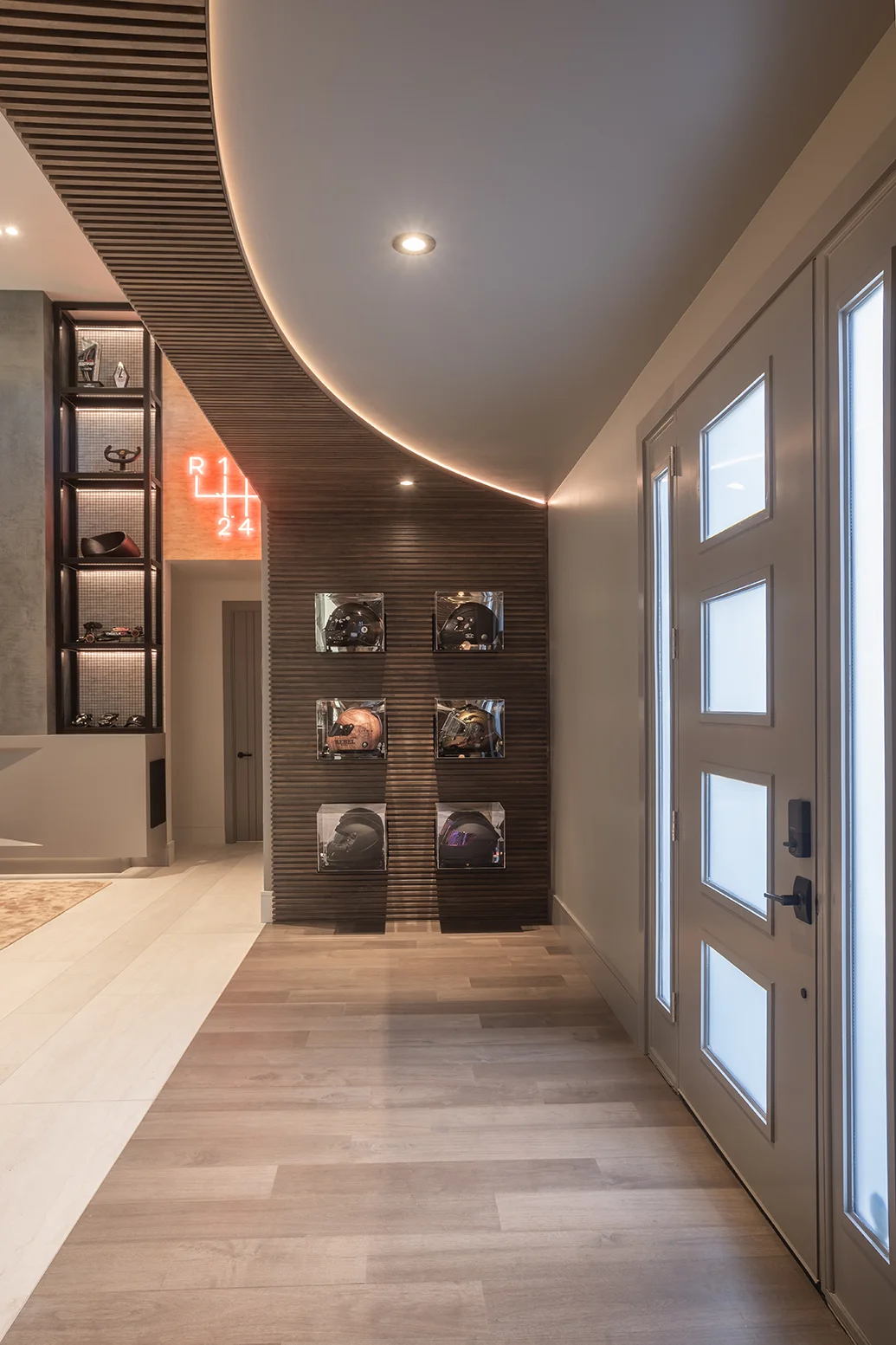 Entry Hallway Design in a Nevada Luxury Racetrack Home