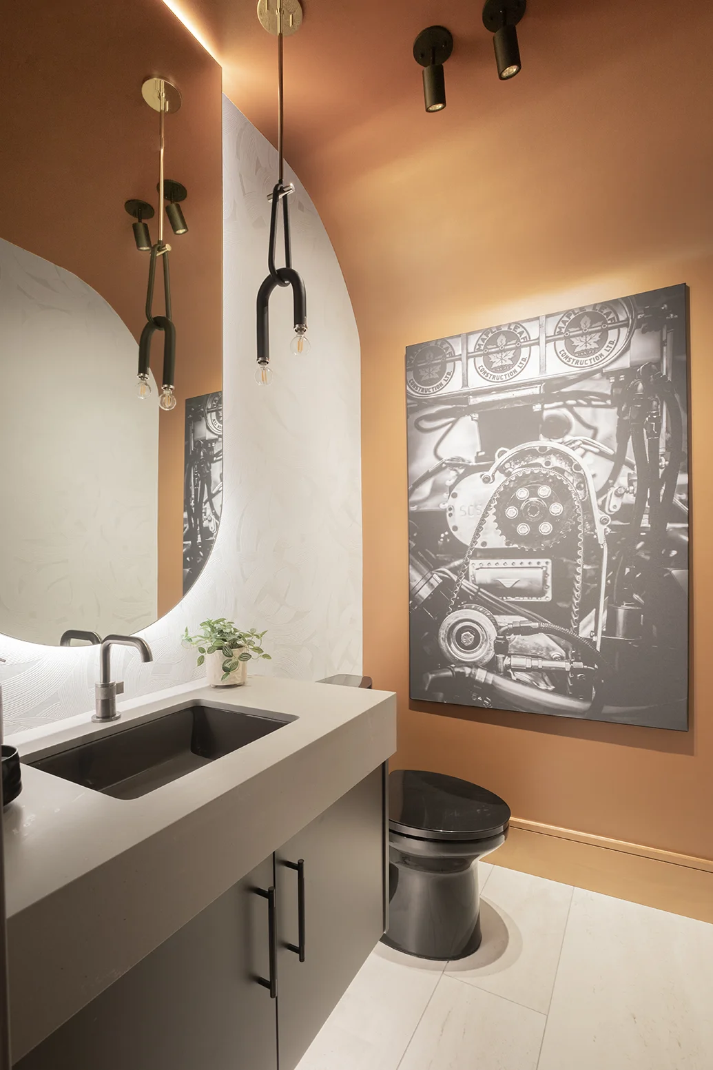 Powder Room Design in a Nevada Luxury Racetrack Home