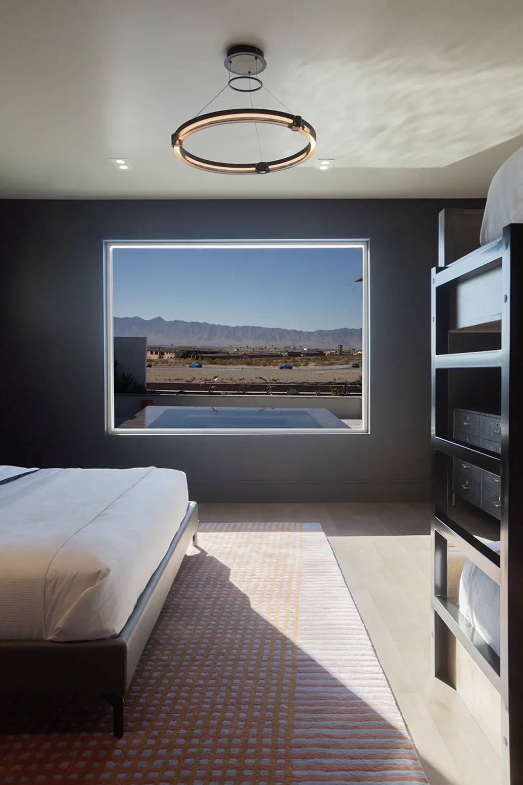 Contemporary Bedroom Interior in a Nevada Racetrack Home