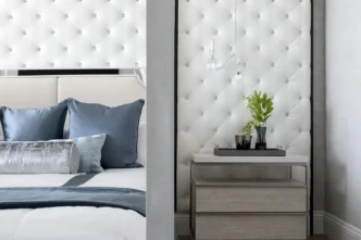 Boca Raton Florida master bedroom design with transitional interior style