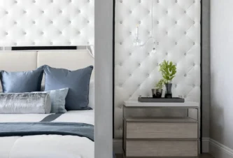 Boca Raton Florida master bedroom design with transitional interior style