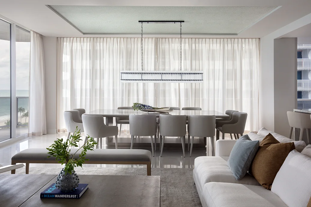 Luxury residential interior spaces designed by interior designers at Bellini Bal Harbour condo