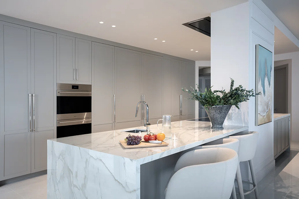 Luxury Florense kitchen design in Bellini Bal Harbour condo renovation, Florida