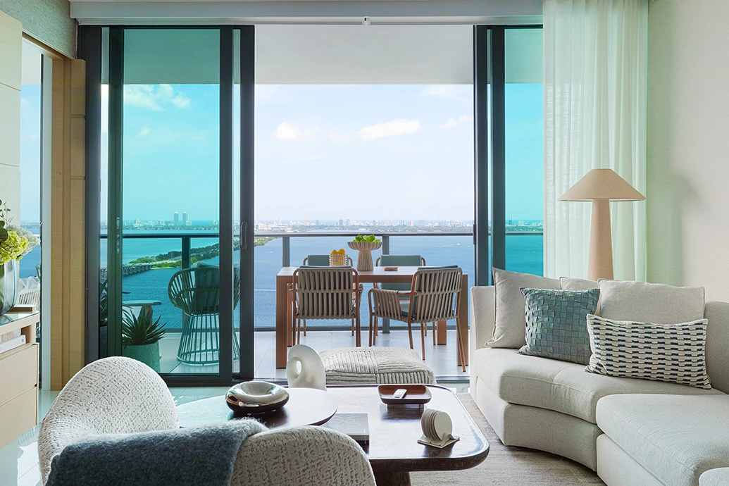 organic modern interior design One Paraiso Downtown Miami