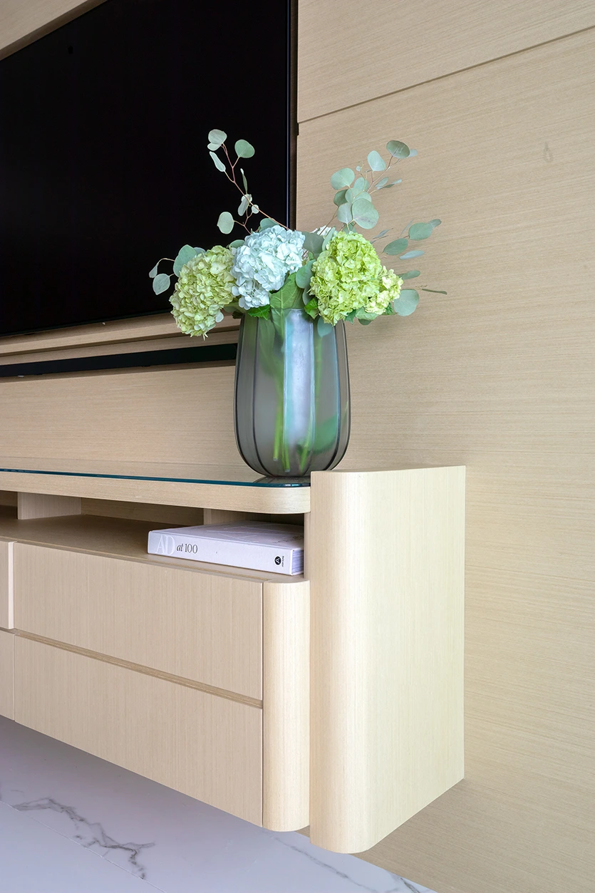 Text: organic modern interior design wood detail DKOR Interiors
