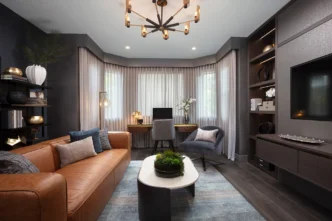 Luxurious living space in an Aventura family home showcasing phased interior design