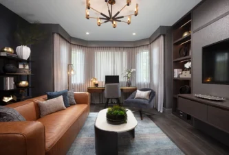 Luxurious living space in an Aventura family home showcasing phased interior design